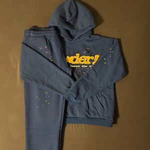 Blue Hoodie and Sweatpants Set